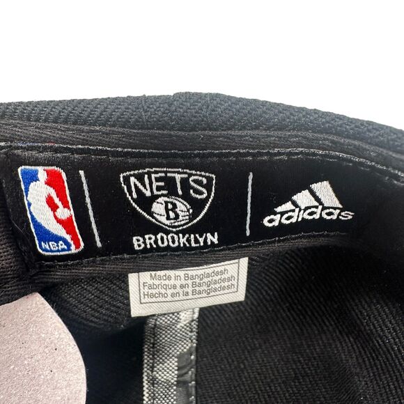 Adidas Brooklyn Nets Snapback Hat Mens Black Gray Embroidered Cap Geometric New2 - Picture 7 of 7